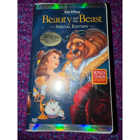 Disney Other - Disney Beauty and the Beast VHS Special Platinum Edition New Sealed Bonus CD-ROM